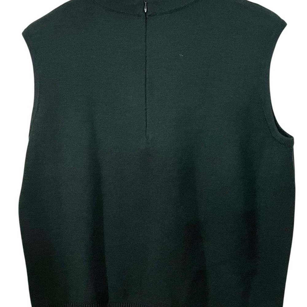 Vintage St. John Knit Shell Vest Black Back Zip 90s Old Money Minimalist L - Picture 6 of 9